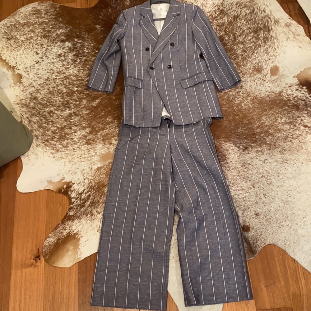 Iris & Ink Pencil Strip Suit Size 10